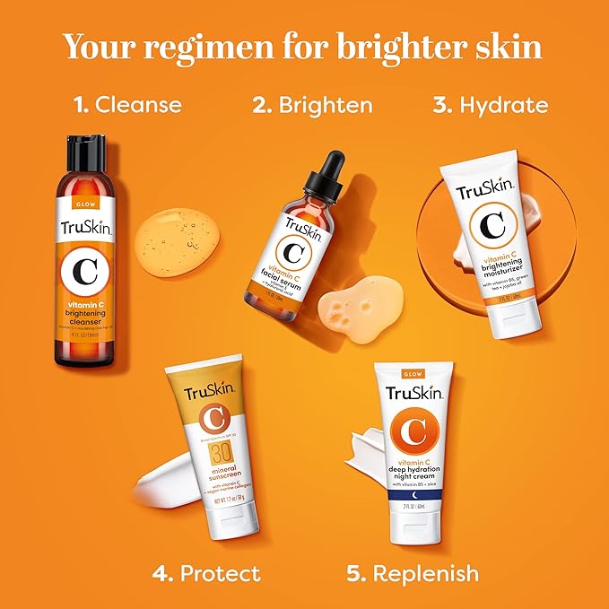 TruSkin Mineral Sunscreen SPF 30 – Broad Spectrum Mineral Sunscreen for Face with Zinc Oxide, Vitamin C & Vegan Marine Collagen – Lightweight SPF for Sensitive Skin, 1.7 fl oz