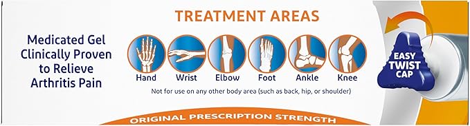 Voltaren Arthritis Pain Gel for Powerful Topical Arthritis Pain Relief with Diclofenac - NEW Easy Open Cap - 100 g x 2