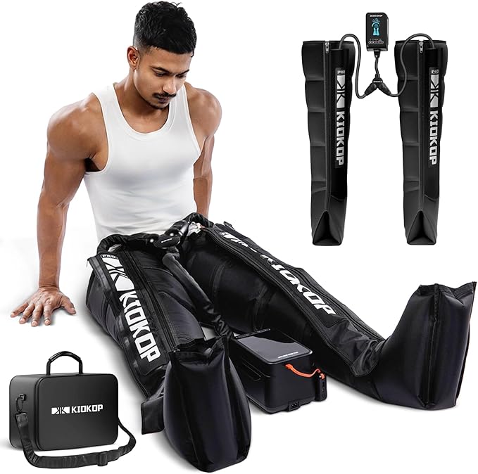 Air Compression Recovery System with Sequential Compression Full Leg Massager Recovery Boots 8 Levels 4 Modes Portable Foot Massager Leg Massage Relax for Athletes Black Large Size(Height:185-195CM)