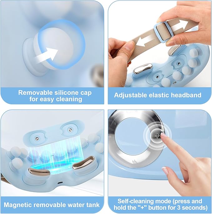 Eye Massager with Mist & Heat, Vibration Eye Mask with Bluetooth Music, Smart Migraine Massager Reduce Dry Eyes Improve Sleep, Birthday Gifts for Women Men Mom Dad