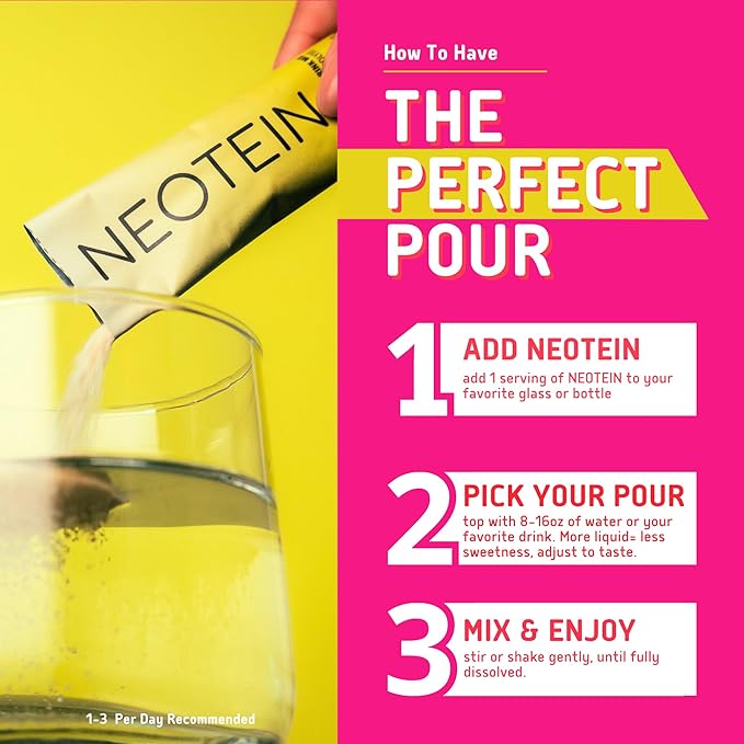 NEOTEIN: Electrolyte Powder Packets, Protein Powder with 10g Protein & Collagen | Hydration Packets - Zero Sugar, NO Fillers, NO Carbs | Lemon Lime | 45 Calories | Keto & Paleo | Pack of 15