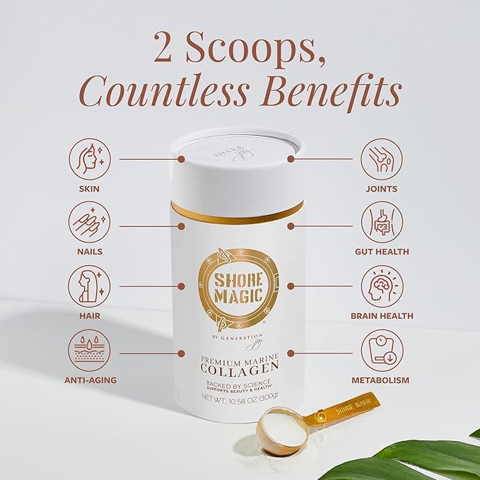 Premium Marine Collagen Powder Types I-IV – Wild Fish, Hydrolyzed Peptides, Unflavored, 9g Protein Per Serving – Supports Youthful Skin, Hair, Nails & Joints, 30-Day Supply