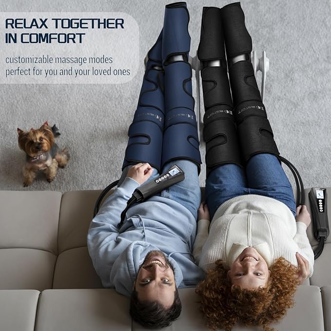 Gifts for Dad Mom Men Women Christmas Mothers Day, Fathers Day, Air Compression Massager with Heat for Foot, Leg, Calf, Thigh, Knee, Helpful for Vericose Veins, Muscle Fatigue, Cramps, Swelling, Edema