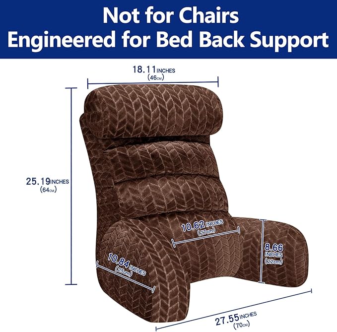 Back Pillow for Bed Sitting Up, Reading Pillow, Extra Large Arm Pillows for Adults for Back Support,Bed Pillow for Sitting up for Watching TV/Gaming/Relaxing