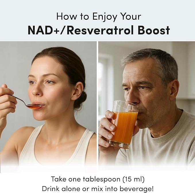 Vida Lifescience Liposomal NAD+ Liquid Supplement with Resveratrol – 32 Servings – Supports Cellular Energy & Metabolic Function – Vegan, Gluten-Free, Non-GMO