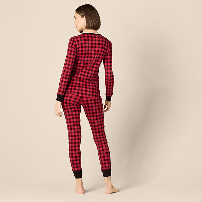 Amazon Essentials Womens Snug-Fit Cotton Sleepwear Pajama Set (Available in Plus Size)