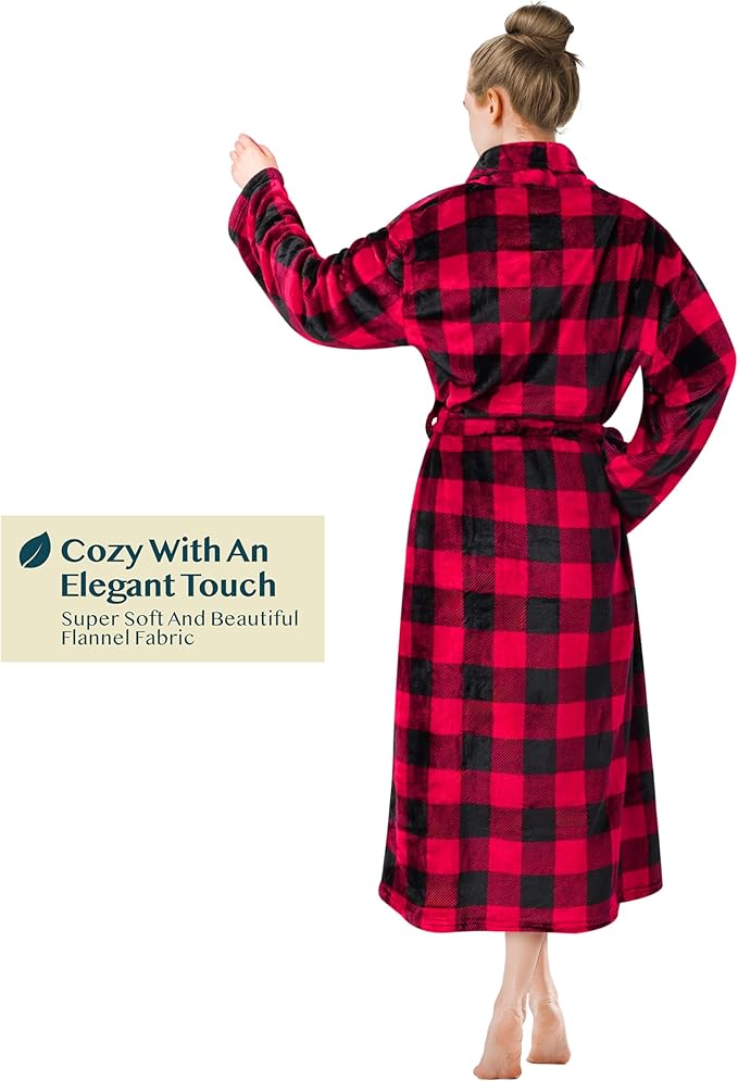 PAVILIA Womens Robe Fleece Plush Soft, Fluffy Fuzzy Cozy Warm Lightweight Bathrobe, Shower Spa House Long Robe for Women