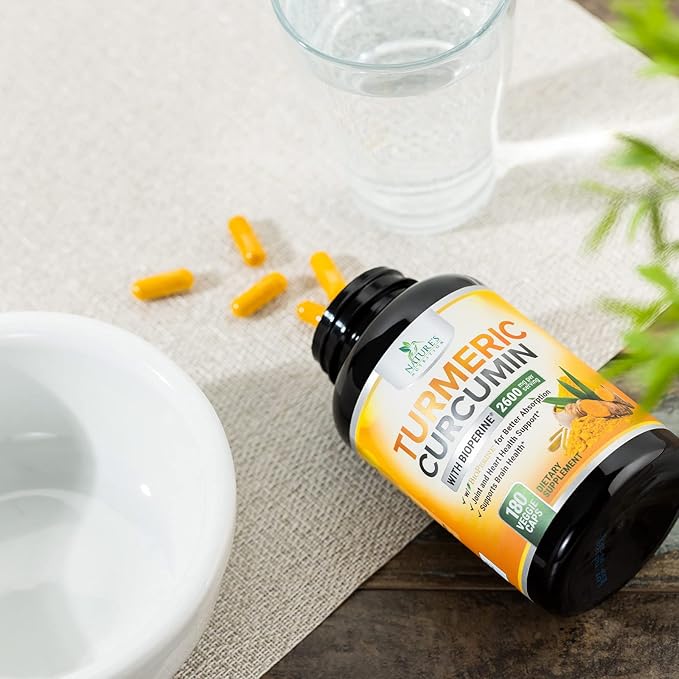 Turmeric Curcumin Supplement 2600mg - 95% Curcuminoids with Organic Turmeric & BioPerine Black Pepper Extract for Best Absorption, Natural Vegan Joint Support, Non-GMO, Bottled in USA - 180 Capsules