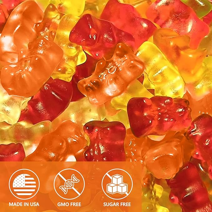 HOOLOO Hemp Gummies 980,000 Fruity, Bears Sugar Free Hemp Gummy for Adults, Made in USA