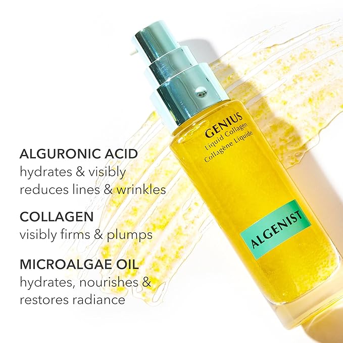 Algenist GENIUS Super Size Liquid Collagen Serum - Firming and Hydrating Face Serum with Collagen + Vitamin E - Helps Visibly Minimize Fine Lines + Wrinkles and Improve Elasticity (2 oz)