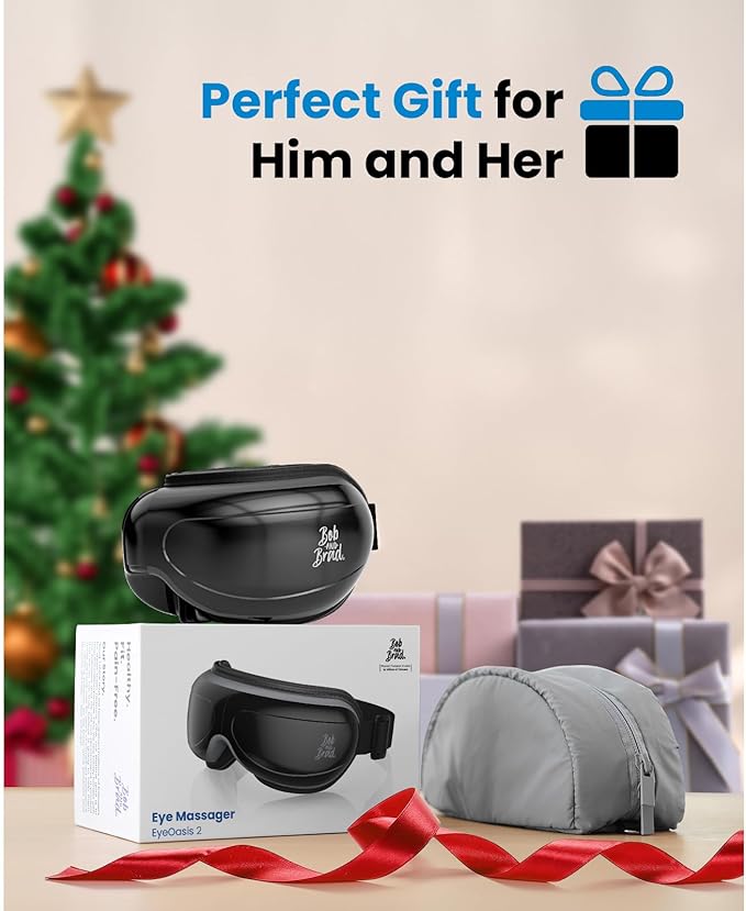 BOB AND BRAD Eye Massager, EyeOasis 2 Temple Massager with Heat, Smart Eye Mask Massage for Migraine with BT Music, Reduce Dry Eyes Improve Sleep, Birthday Gifts for Women Men Dad