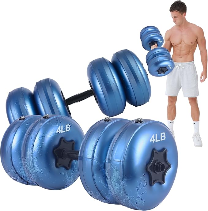 Water Filled Dumbbells Set - Water Filled Weights - Portable Travel Weights - Weights Adjustable Dumbbells - Portable Fitness Equipment - Strength Training - Fitness and Shaping