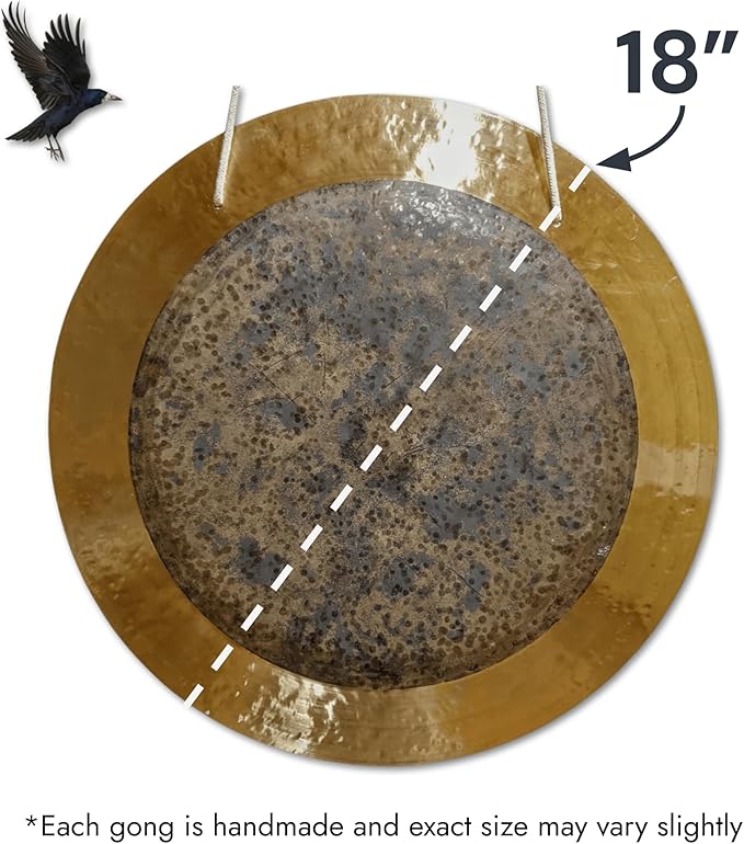 Chinese Wind, Sun, Horizon & Eclipse Gongs. Handmade Premium Quality for Sound Healing & Meditation (Eclipse Gong, 18")
