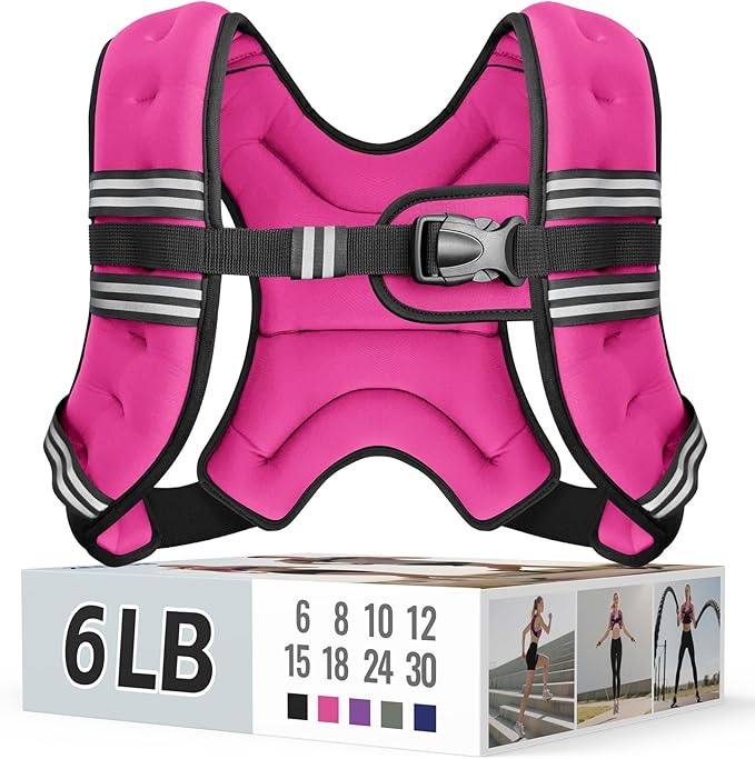 Weighted Vest for Women & Men with Reflective Stripe and Adjustable Buckle, Comfortable & Durable Rucking Vest for Walking, Running & Strength Training