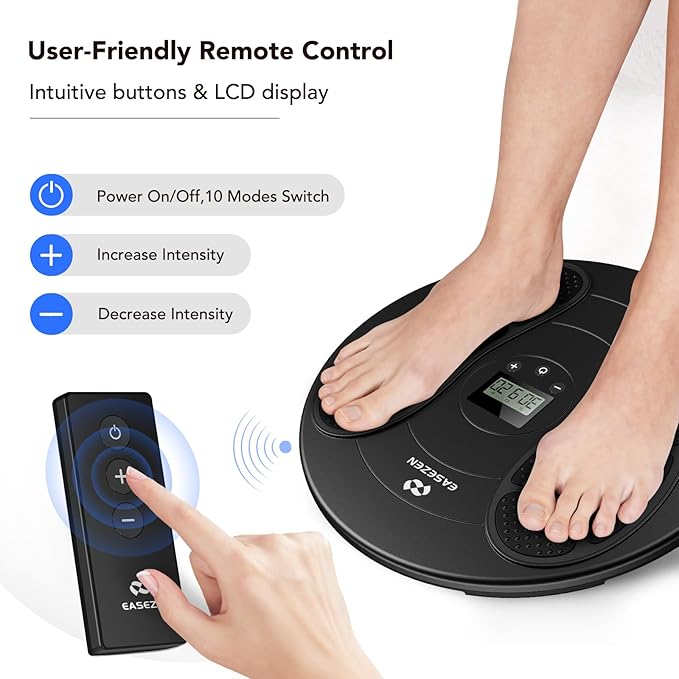Foot Massager for Neuropathy, TENS & EMS Foot Circulation Stimulator for Pain Relief, 10 Modes and 20 Intensities, Relieve Swelling, Cramps, RLS & Plantar Fasciitis, Gifts for Mom Dad