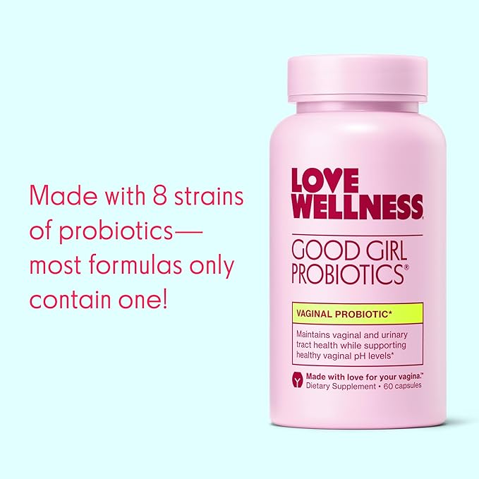 Love Wellness Good Girl Probiotics | Women’s Vaginal Health & pH Balance Supplement | Probiotic for Urinary Tract, Yeast, Odor & Immune Support | Gluten-Free | 30-Day Supply