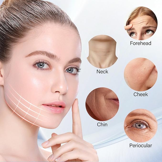 Neck&Face Massager with 7 Colors-Multi-Functional Skincare Tool,Home Beauty Device for Wrinkles&Relaxation (Warm Pink)