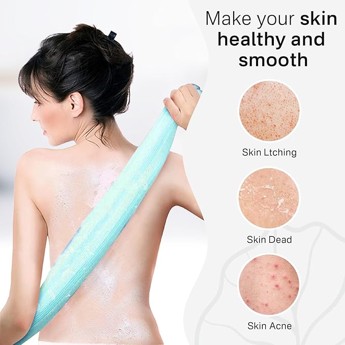 Yiclick 2pcs Back Scrubber for Shower Bath ,Exfoliating Body Scrubber, Body Exfoliator Loofah Luffa Sponge Net Rag Back Washer