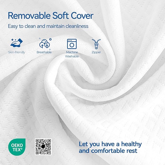 Kayfia Reading Pillow, 10 in 1 Back Pillow for Bed Sitting up with Detachable Arms Rest, Back Rest Pillow with Gel Memory Foam, Husband Pillow for Reading/Gaming/Working in Bed or Couch 19", White