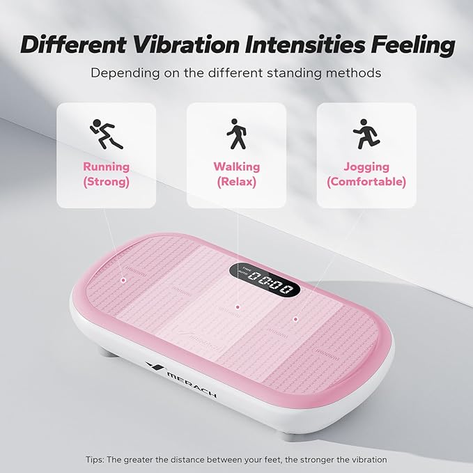 MERACH Vibration Plate Exercise Machine, Vibration Plate 440 Lbs Capacity, Bluetooth and Silicone Pedal, Stimulate Deep Fat, Vibration Plate for Lymphatic Drainage, Vibrating for Weight Loss