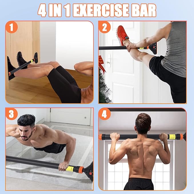 Pull Up Bar, Adjustable Strength Training Bars Without Screw, Adjustable Width Chin Up Bar for Doorway, Max Load 440 Lbs