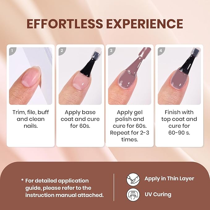 beetles Fall Gel Polish Set, 12 Colors Brown Purple Blue Gel Polish Glitter Neutral Autumn Nails Design Soak off Uv Led Lamp Needed Soft Pulse Nail Art Design Gifts for Women