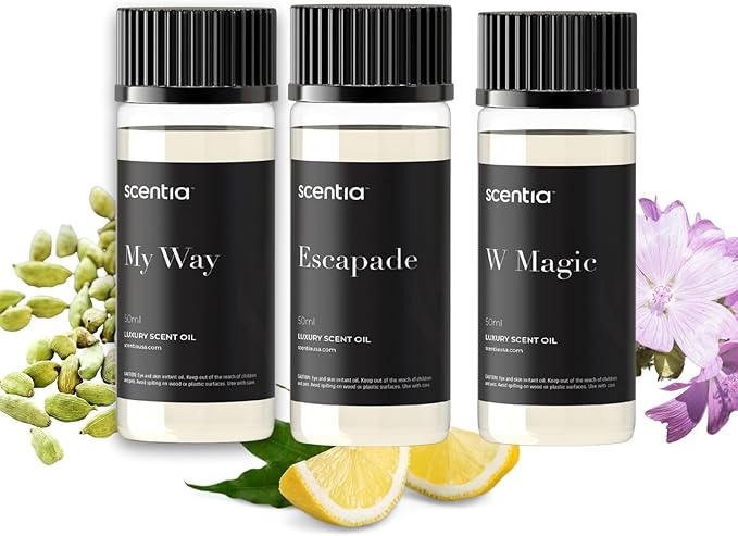 Scentia My Way Hotel Diffuser Oil | Aromatherapy Fragrances Inspired by 5-Star Hotels | Luxurious Scents Gift Box Set - 3 x 50ml Bottles Set - The 1 Hotel Miami Beach, W Magic