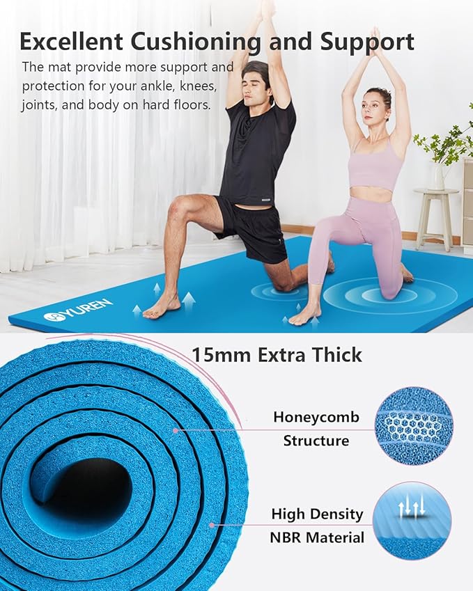 Large Yoga Mat 78"x 51" 20mm/15mm/10mm Thick Workout Mats for Home Gym, Extra Wide Workout for Women Men Gym Flooring Exercises