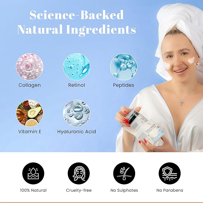 Face Moisturizer with SPF | Sunscreen for Face | Collagen, Retinol, Hyaluronic Acid Cream | Age-Defying, Lift & Firm Cream | Crema Hidratante para la Cara | Anti-Aging Moisturizer | Sunscreen | 1.7oz