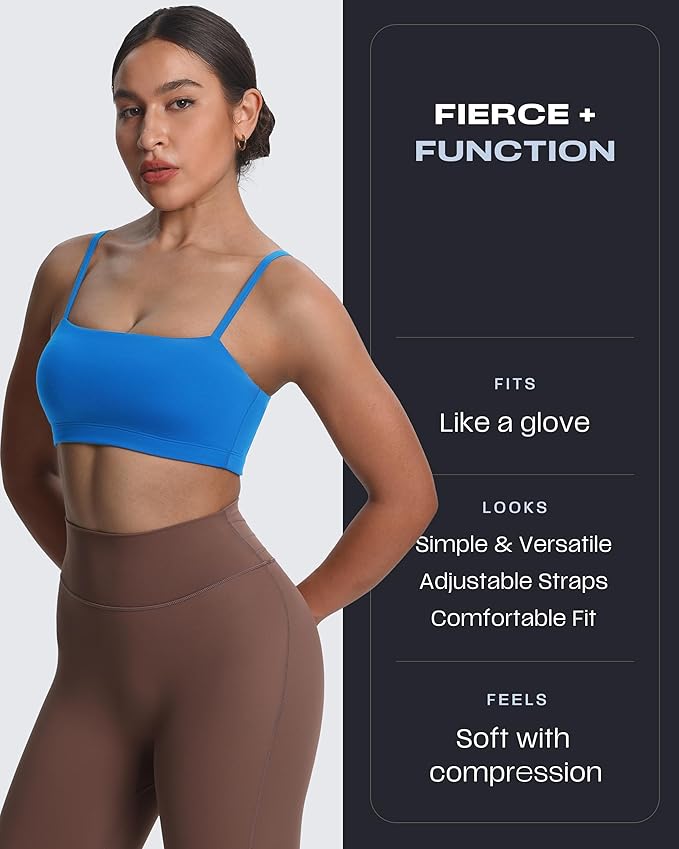 Aoxjox Women's Workout Bandeau Bras Training Fitness Running Yoga Crop Tank