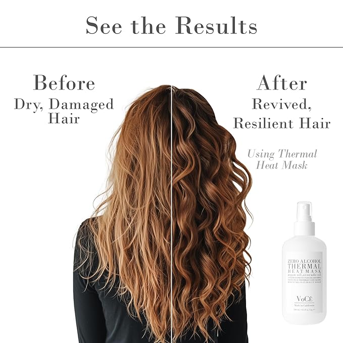 VoCÊ Thermal Protection Haircare Spray | Natural Heat Protectant for Hair | Memory Retention, Anti-Frizz, Non-Toxic, Cruelty-Free, Vegan (8.5 oz | 250 ml)