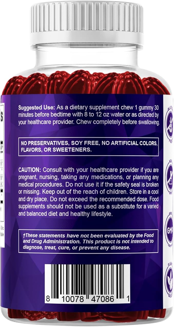Vitamatic Melatonin 10 mg Vegetarian Gummies – Non-Habit Forming – 60 Gummies per Bottle – 2-Pack (Total 120 Vegan Gummies)