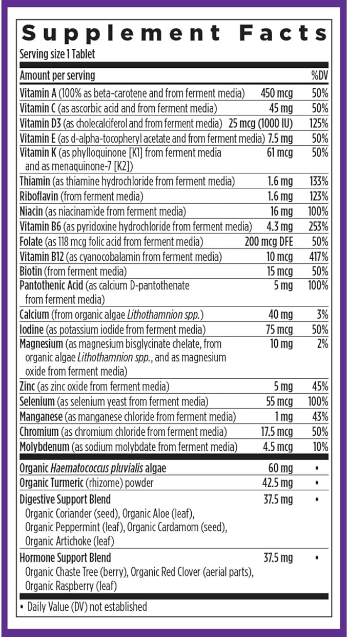 New Chapter Women's Multivitamin 50 Plus for Cellular Energy, Heart & Immune Support with 20+ Nutrients + Astaxanthin - Every Woman's One Daily 55+, Gentle on The Stomach, 96 Count