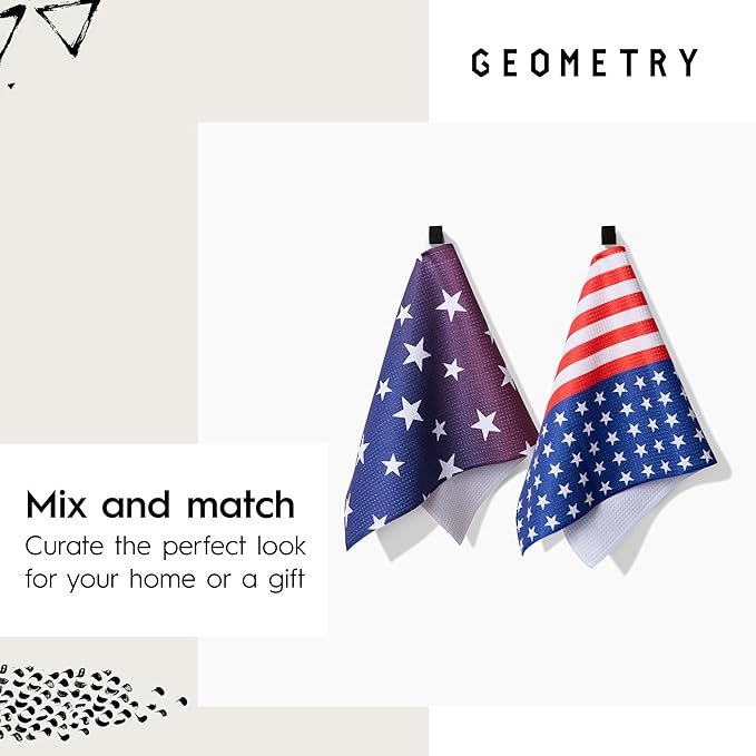 GEOMETRY Bar Towels for Kitchen Premium Towels for Cleaning Dishes & Glassware - Absorbent & Fast Drying Kitchen Towels - Gradient Star, 12" x 14" - 1-Piece