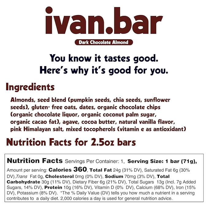 Protein Packed Energy Snack Bar | Provides Healthy Energy | Vegan, All Natural Ingredients | Soy, Dairy & Gluten Free (2.5 Ounce (Pack of 16 Bars), Chocolate)