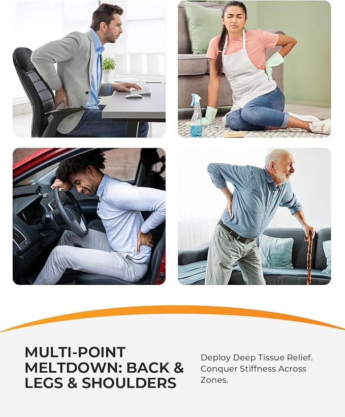 CooCoCo Back Massager with Heat, 2025 Upgraded Back Massager for Pain Relief Deep Relief, 2X Larger Heating Area, FSA Eligible, HSA Shiatsu Rooling Back Massage, Christmas Gift for Dad Mom Women Men
