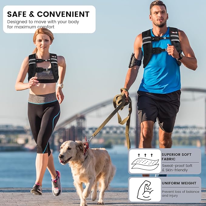 Weighted Vest Woman - 6lb/8lb/12lb/16lb/20lb/25lb/30lb Womens Weight Vest for Walking, Strength Training Weight Vests for Men, Reflective Stripe Fitness Vest for Workout Running Jogging