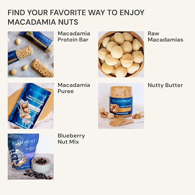 Blueprint Bryan Johnson Macadamia Nut Protein Bar - 9G Plant Protein - Healthy Fats - Supports Muscle Growth - Low Carb & Sugar - Natural Ingredients - Vegan Keto Snack (Raspberry - 12 Pack)