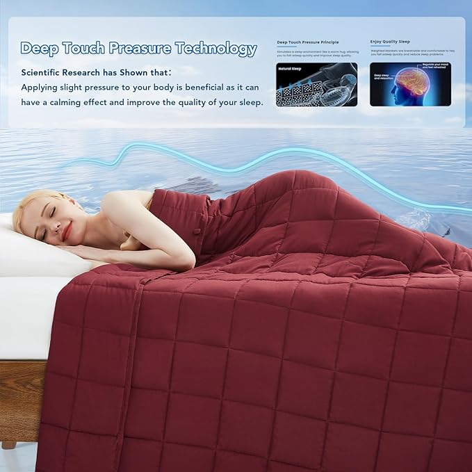 Topcee Weighted Blanket for Adults (25 lbs, 60" x 80") Queen Size Soft Cooling Heavy Blanket Sleeping, Apply to 240-260 lbs Body, Thick Breathable Blanket with Glass Bead, Easy Care