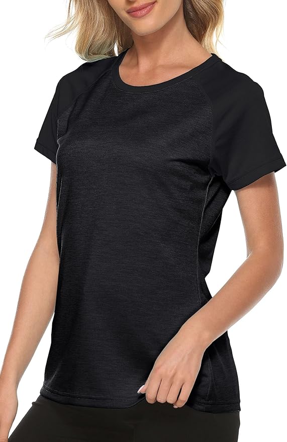 MoFiz Women's Short Sleeve UPF 50+ Sun Protection Sports T-Shirt Quick Dry Running Workout Athletic Tee Top