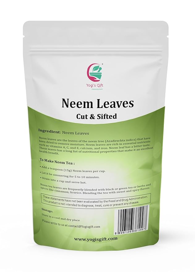 Neem Leaf 1 lb (454 grams) | 100% Natural Tea | Neem Leaves Cut and Sifted | Azadirachta Indica Leaf | Margosa Leaves | Non-GMO, Ethically Sourced | Nim Leaves | by Yogi's Giftยฎ