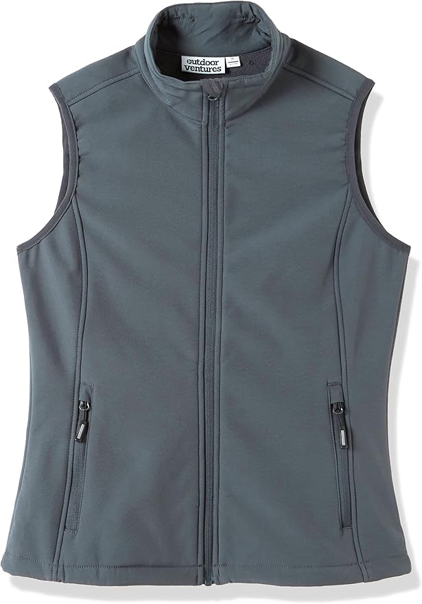Outdoor Ventures Women's Lightweight Softshell Vest Windproof Fleece Lined Zip Up Sleeveless Jacket for Running Hiking Golf