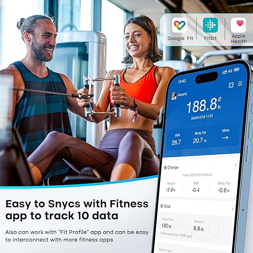 GE Smart Scale for Body Fat, Weight Scales with BMI Muscle Mass Button Function 500lbs Digital Bathroom Weight Machine Body Composition Monitor 11.8" Platform Accurate Weighing Health Analyzer