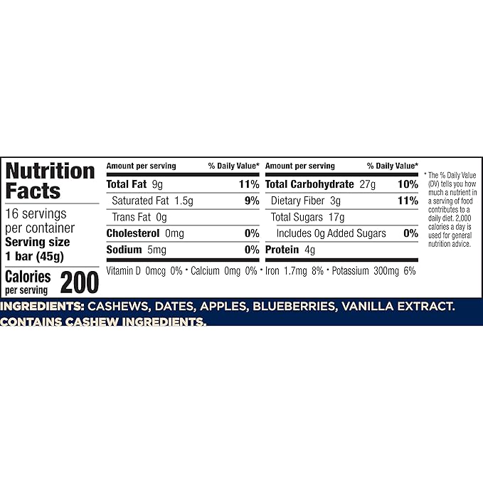 Larabar Blueberry Muffin Fruit and Nut Bars, Gluten Free and Vegan, 16 Ct, 25.6 oz
