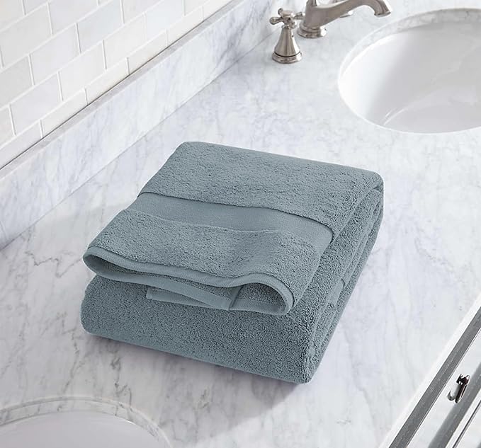 Delara 100% Organic Cotton Towels 650 GSM Plush Feather Touch Quick Dry Bath Towel, Pack of 4 GOTS Certified, Oeko-Tex Green Certified, Organic Cotton Bath Towel, 30"X58"