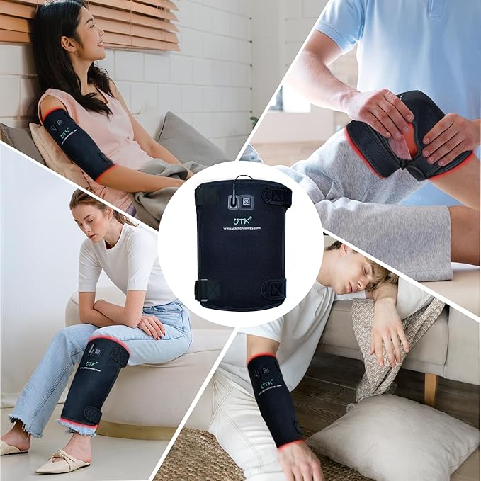 UTK Red Light Therapy for Body, 162Pcs 660nm Red Light & 54Pcs 850nm Infrared Light Therapy Belt for Knee Elbow, Home Use Wearable Red Light Therapy Pad for Joint Pain Relief