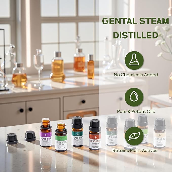 Essential Oils for Diffusers for Home โ 12-Pack Essential Oil Set for Sleep & Refreshing Scents โ Premium Aromatherapy Diffuser Oils Scents for Home in Wooden Gift Box, Best Gift for Any Occasion