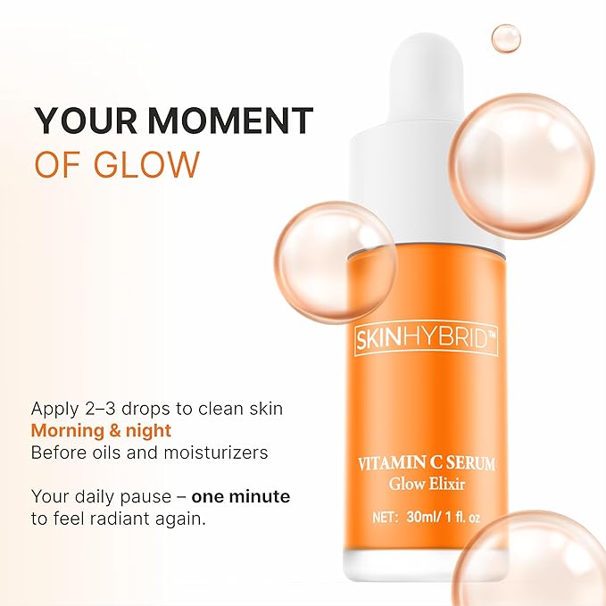 Glow Elixir | Advanced Vitamin C Serum for Face | Dark Spot Corrector with Niacinamide & Astaxanthin | Glass Skin & Brightening Serum for Even Skin Tone | Vitamin C for Face (30ml /1 Fl oz)
