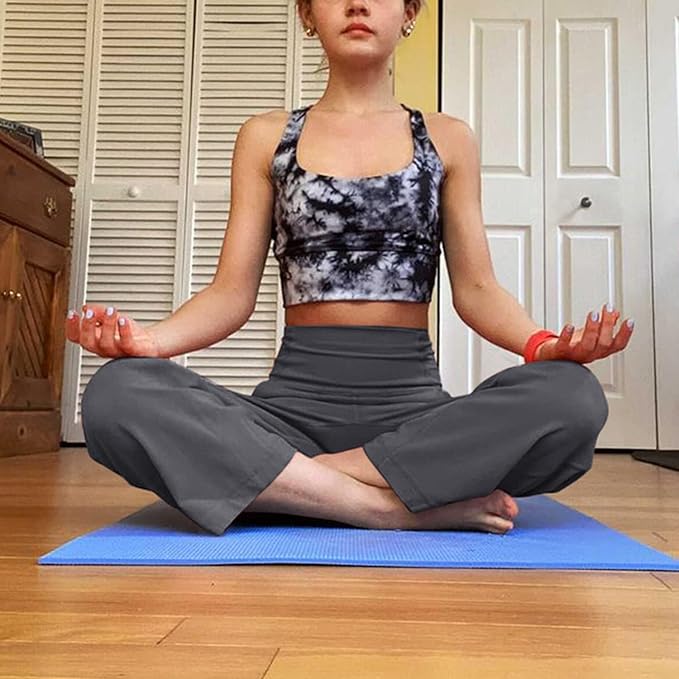 Promover Capri Pants for Women Wide Leg Yoga Cropped Pants with Pockets Loose Casual Summer Pants