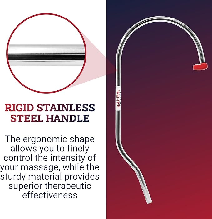 Hall of Fame Neck & Back Massager Tool - Trigger Point Massage Tool with Self Massage Hook for Pain Relief, Shoulder, Neck, and Back Muscle Knot Remover - Gift for Men and Women